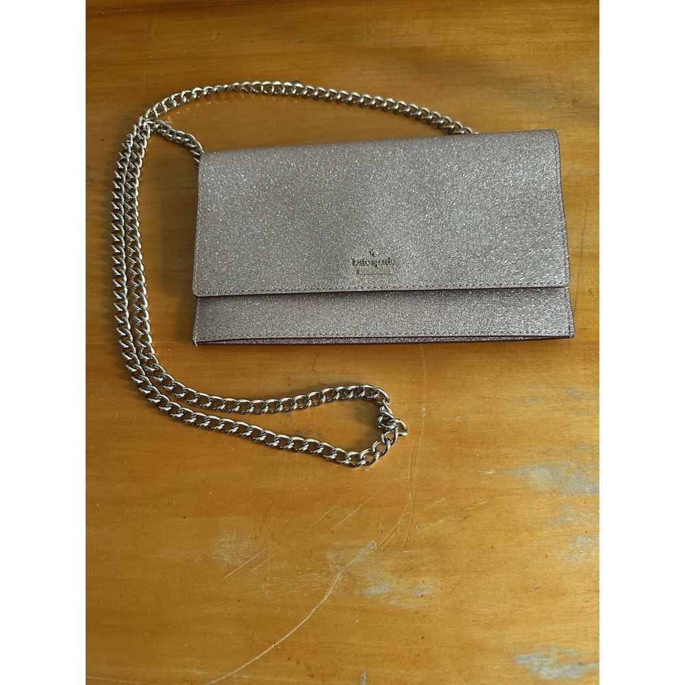 Kate Spade New York Taupe Shoulder Bag Chain Strap Gold Hardware Designer